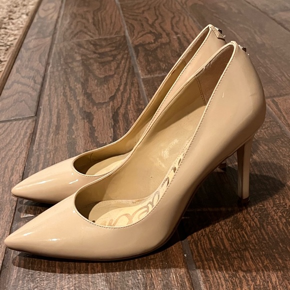 Sam Edelman Shoes - Sam Edelman Nude Patent Pointed Toe Pumps Heels